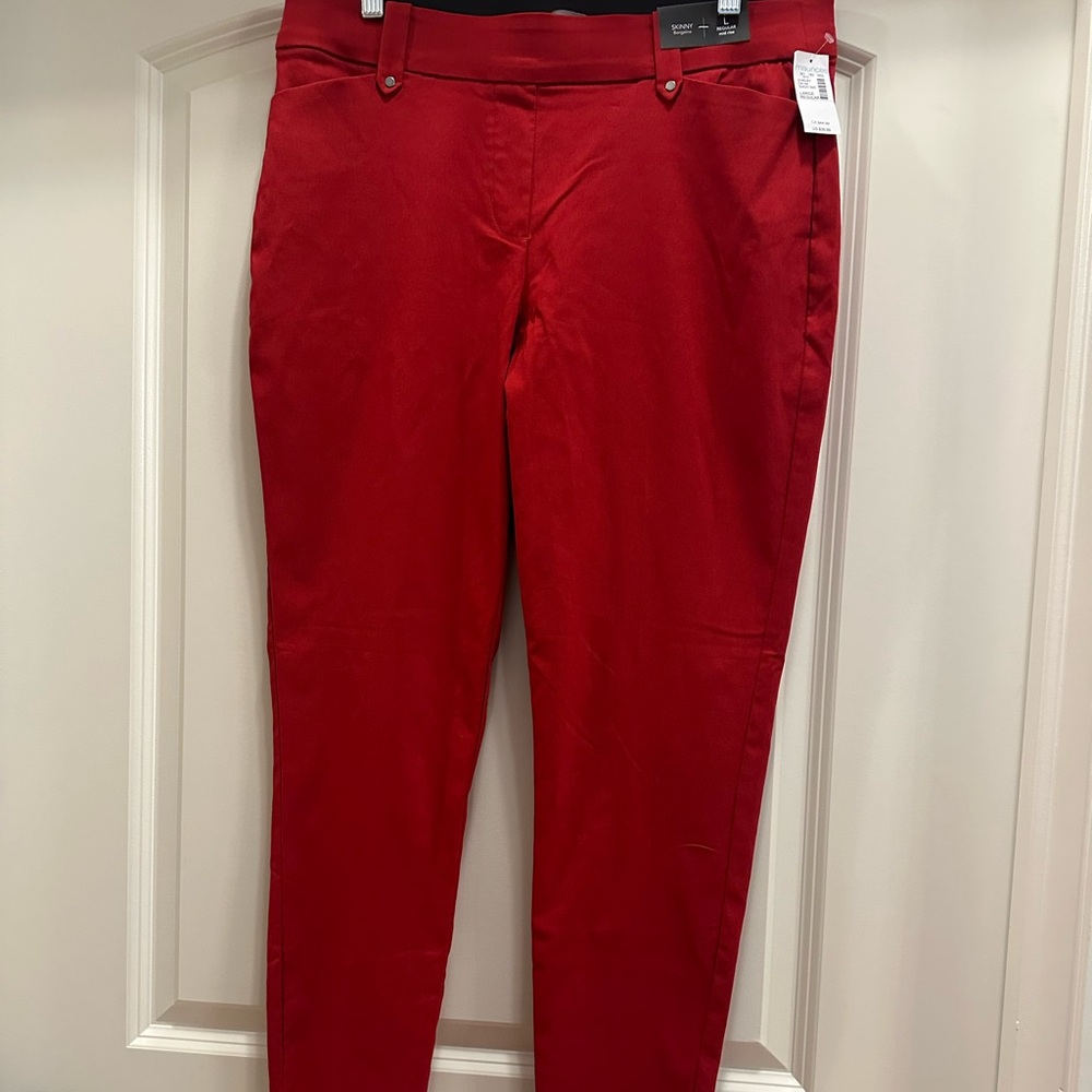 Maurices Red Skinny Bengaline Pants/New with Tags!